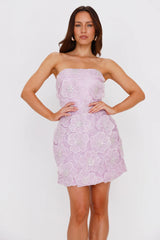 Gorgeous Pick Strapless Mini Dress Lilac