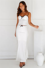 Enchanting Muse Satin Crop Top White