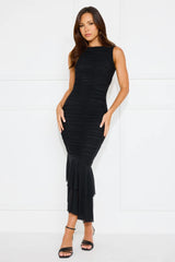 Your Party Mesh Maxi Dress Black