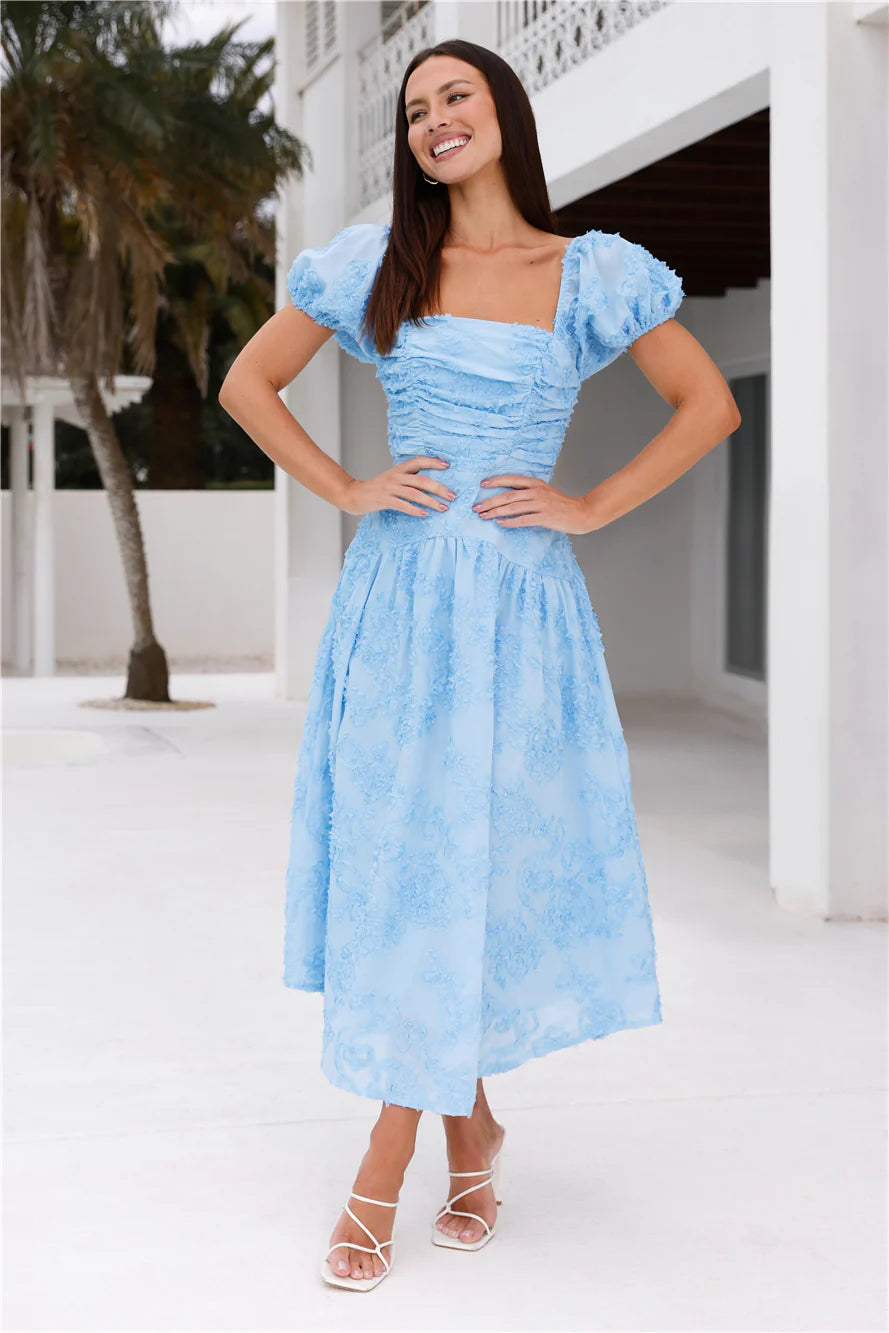 Experience Best Dressed Midi Dress Blue