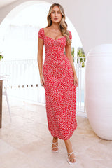 Wild Petal Maxi Dress Red