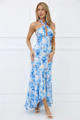 Underestimated Halter Maxi Dress Blue