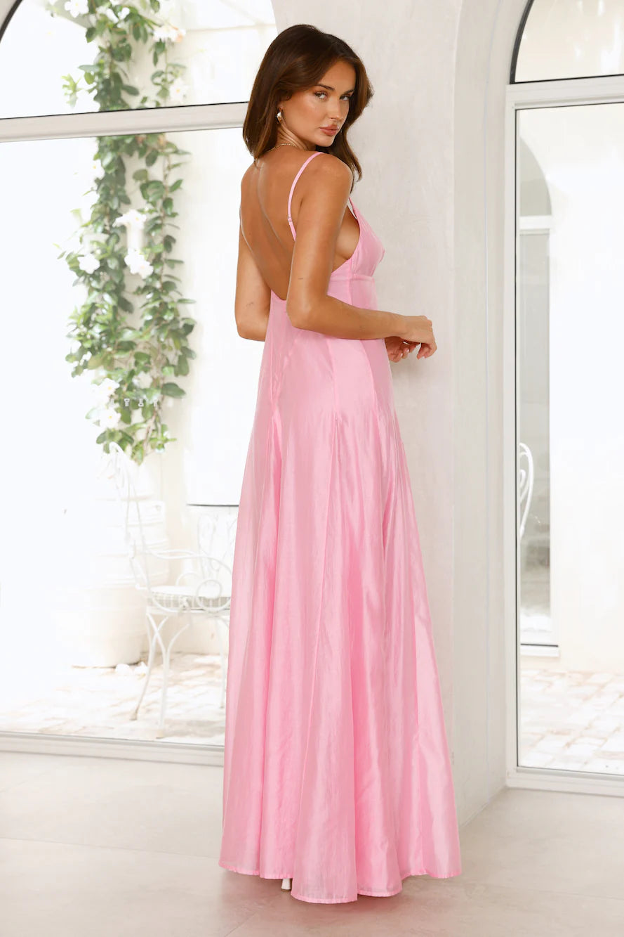 Dancing With Beauty Maxi Dress Pink