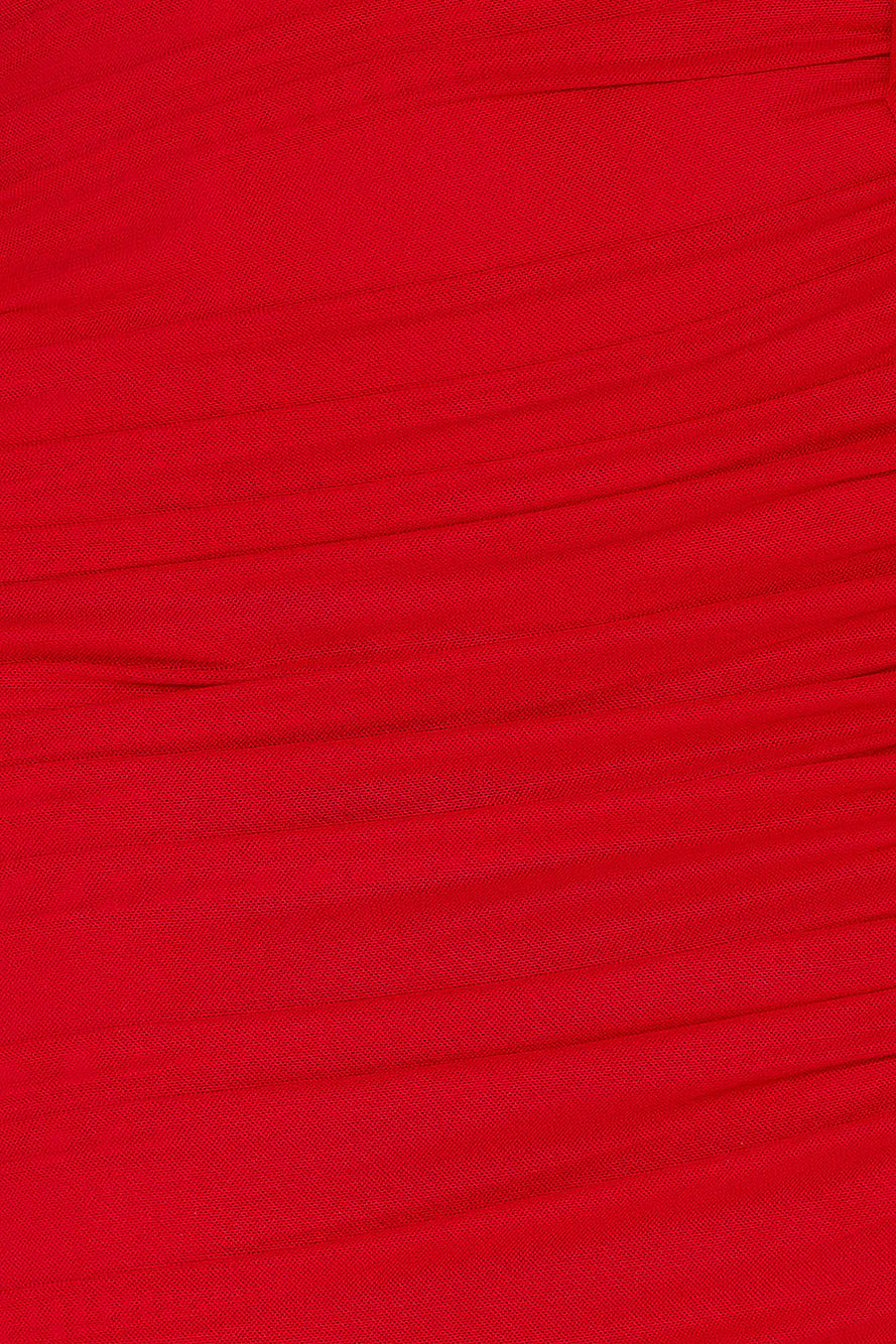 Tango Tease Strapless Mesh Mini Dress Red