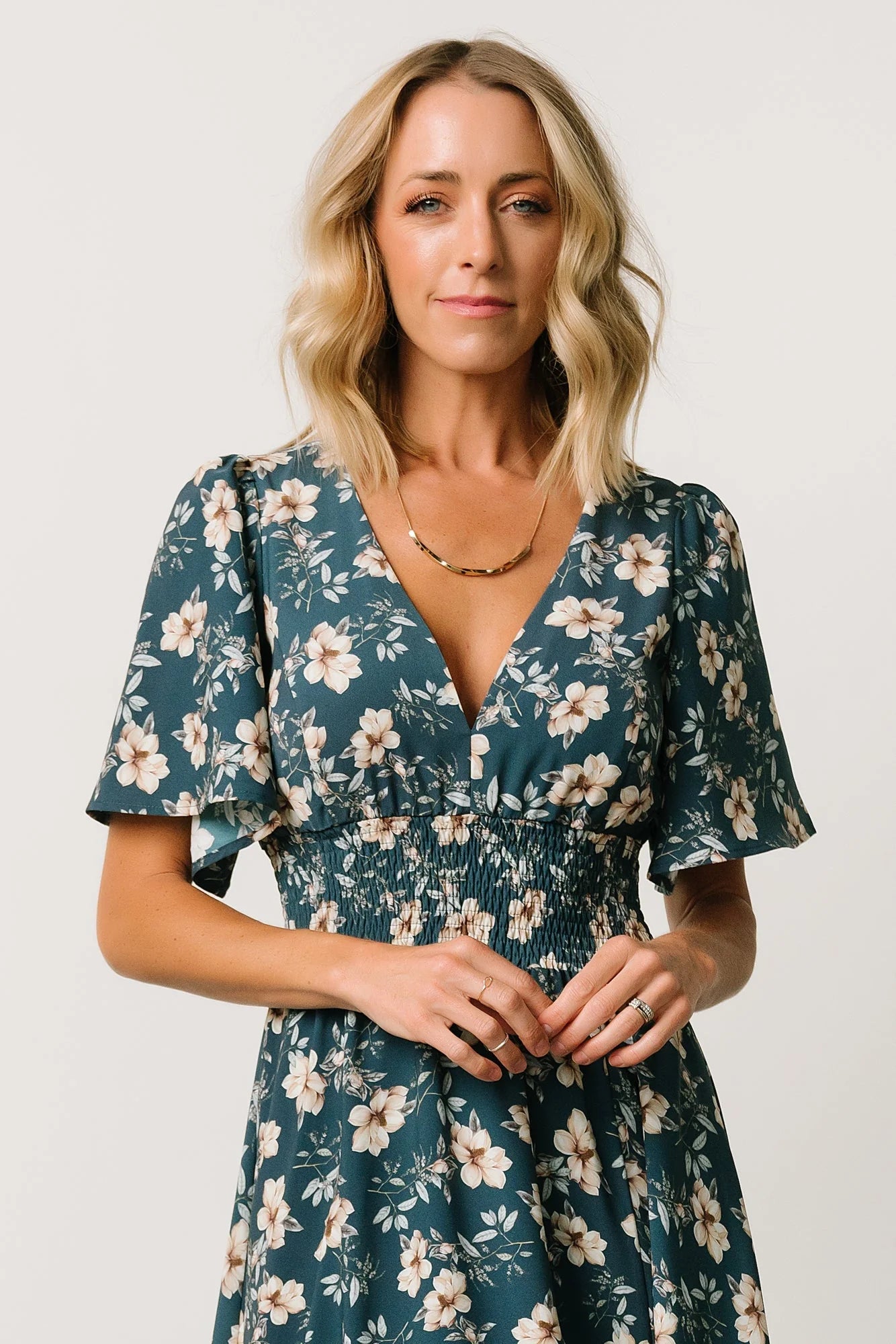 Verona Smocked Maxi Dress | Slate Floral