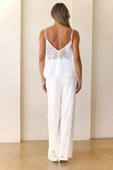 Bayside Daydreaming Embroidered Pants White