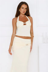 Flawless Star Halter Crop Top Yellow