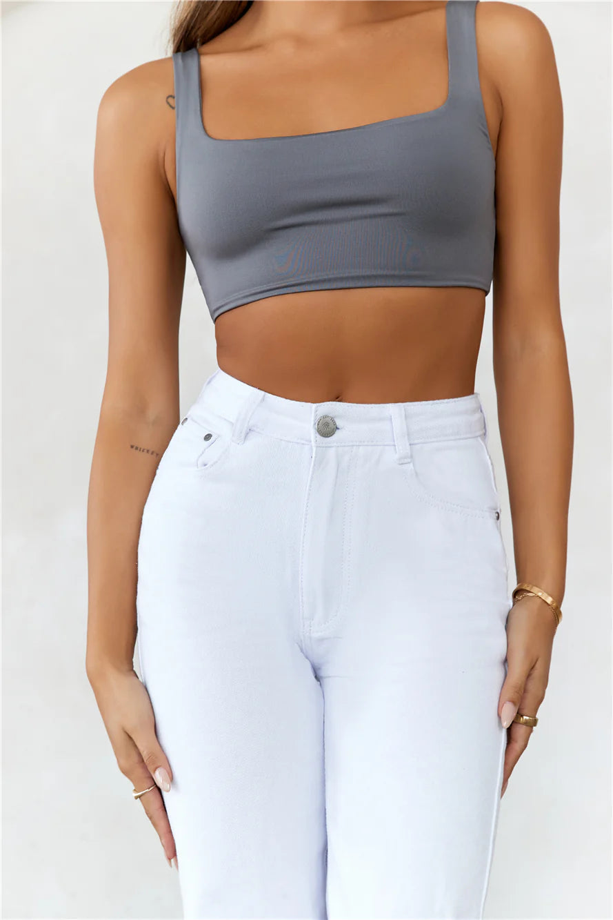 BASE Style Essential Crop Top Charcoal
