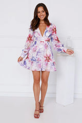 Daylight Delights Long Sleeve Mini Dress Purple