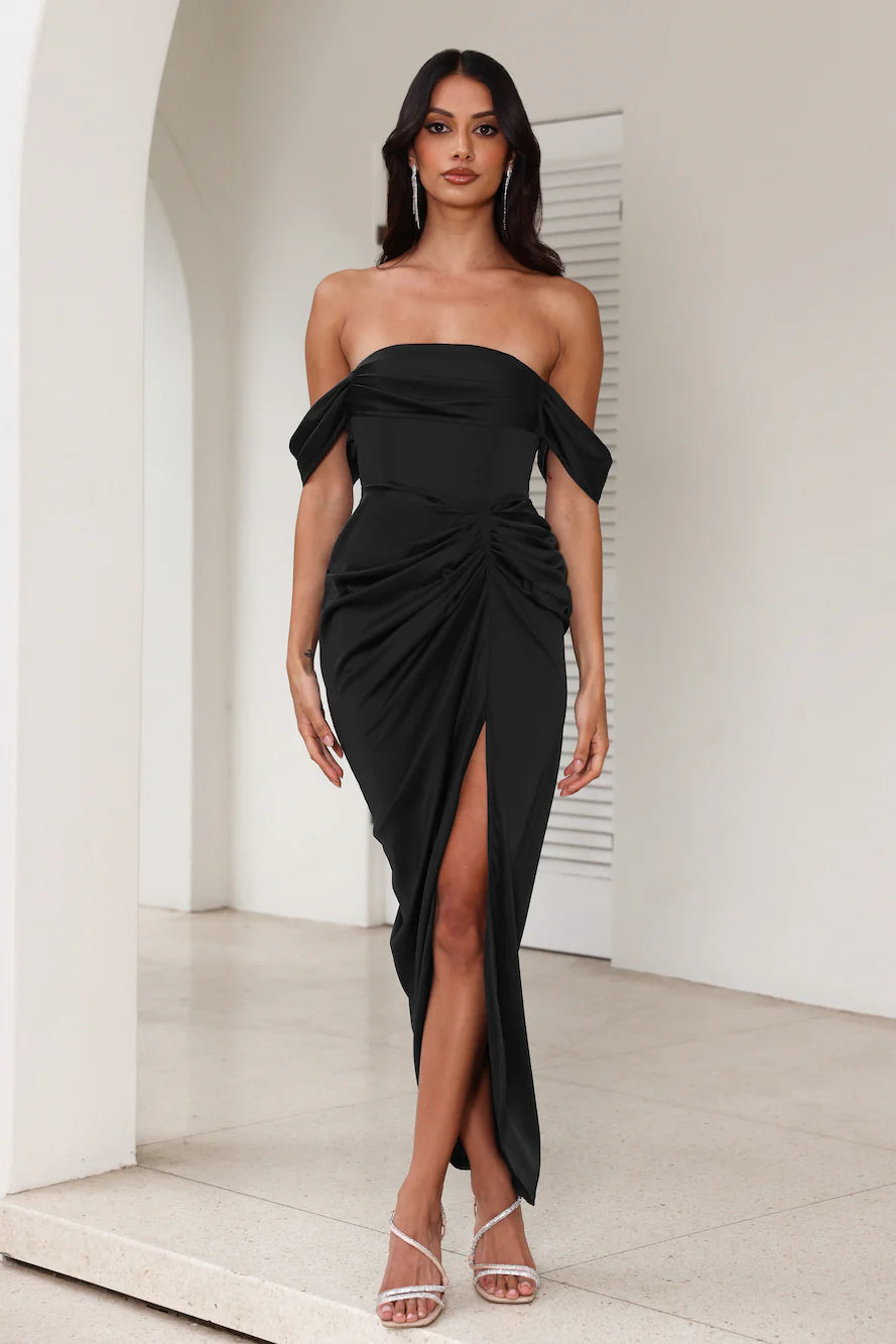 DEAR EMILIA Be Seen Midi Dress Black
