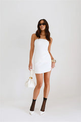 Core Cut Tailored Strapless Top White