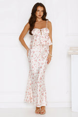 Comfort Zone Satin Maxi Skirt Print