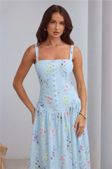Whimsical Charm Maxi Dress Blue