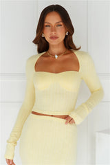 Warmth Of Sunshine Long Sleeve Crop Top Lemon
