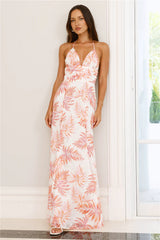 Tropical Nights Halter Maxi Dress Print