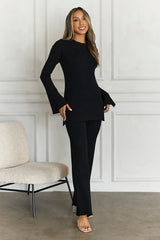 Cozy Holidays Ribbed Pants Black