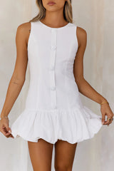 Crystal Lights Bubble Mini Dress White