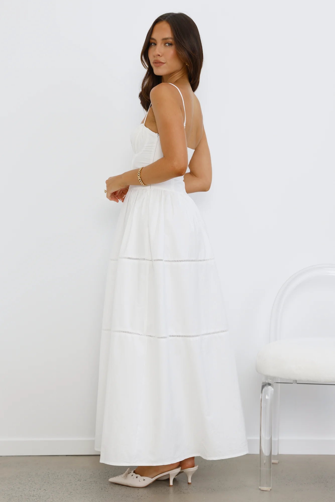 Chic At Sunset Maxi Dress White