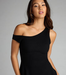 Twirl Season One-Shoulder Skater Mini Dress