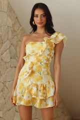 Ultimate Brunch One Shoulder Mini Dress Yellow