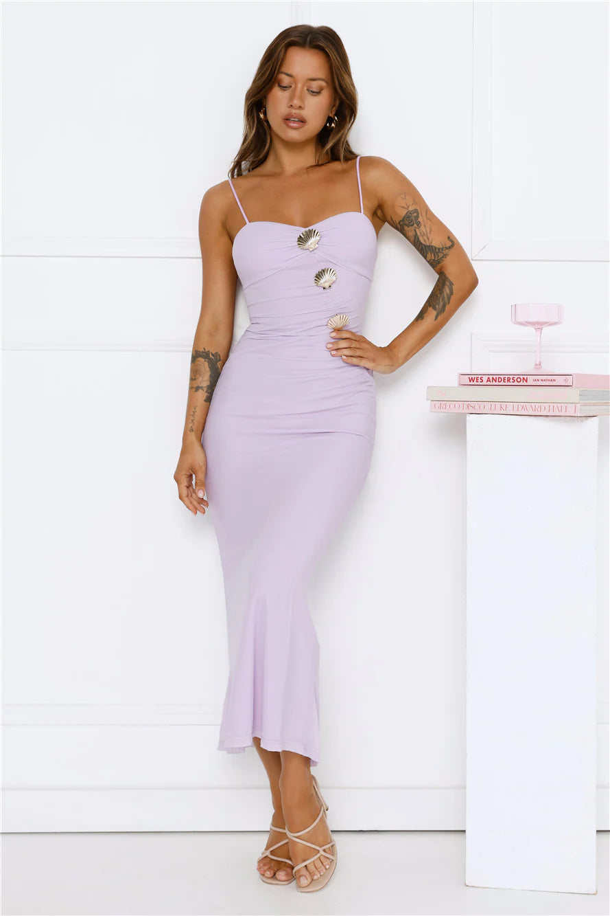 Drama Detox Mesh Maxi Dress Lilac