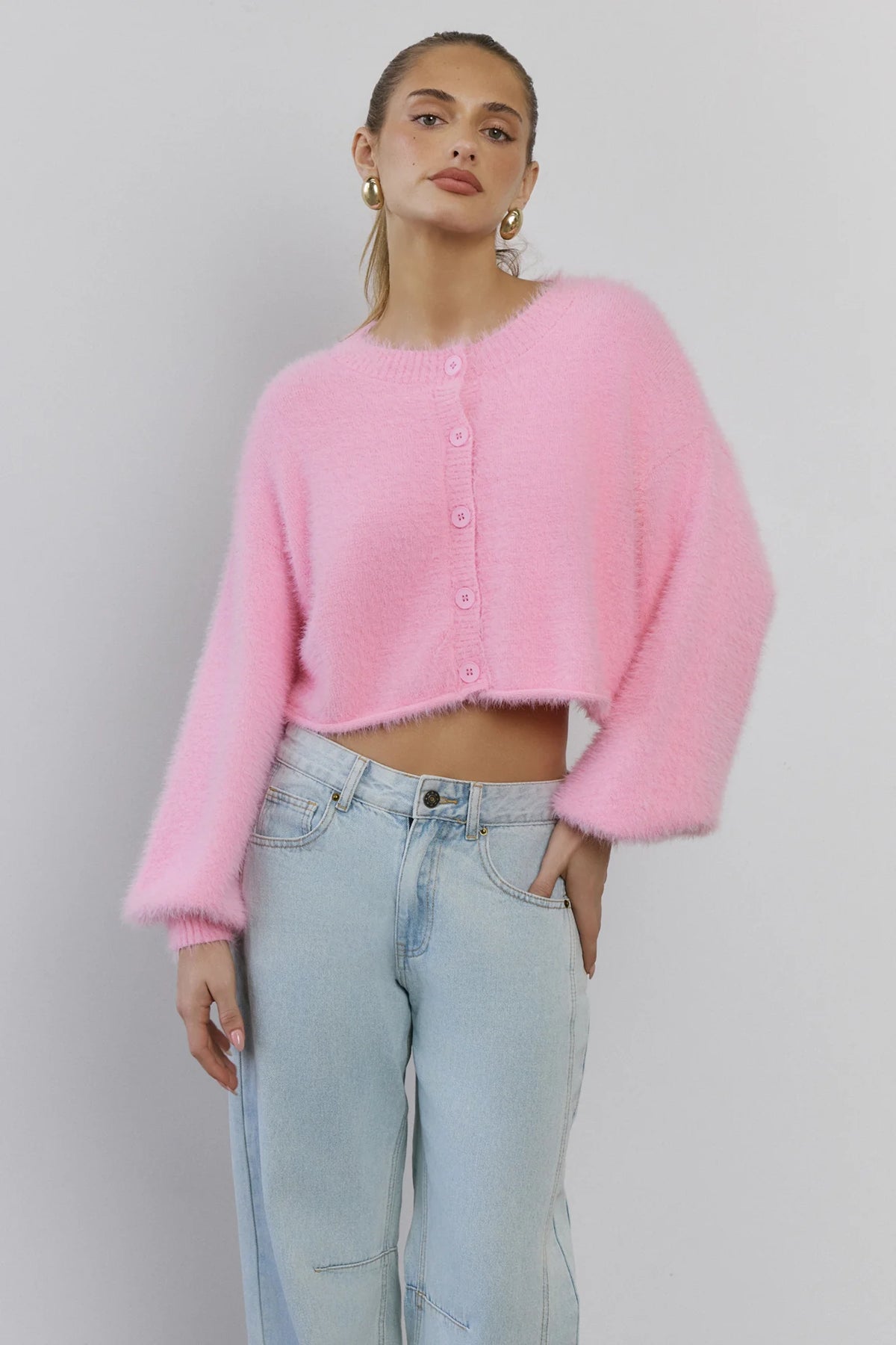 Cloud Nine Fluffy Cardigan Pink