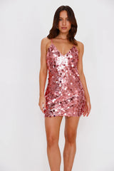 Sparkle In Her Soul Sequin Mini Dress Pink