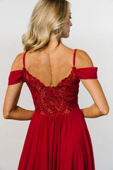 Bianca Lace Maxi Dress | Crimson