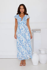 Botanical Reverie Maxi Dress Blue