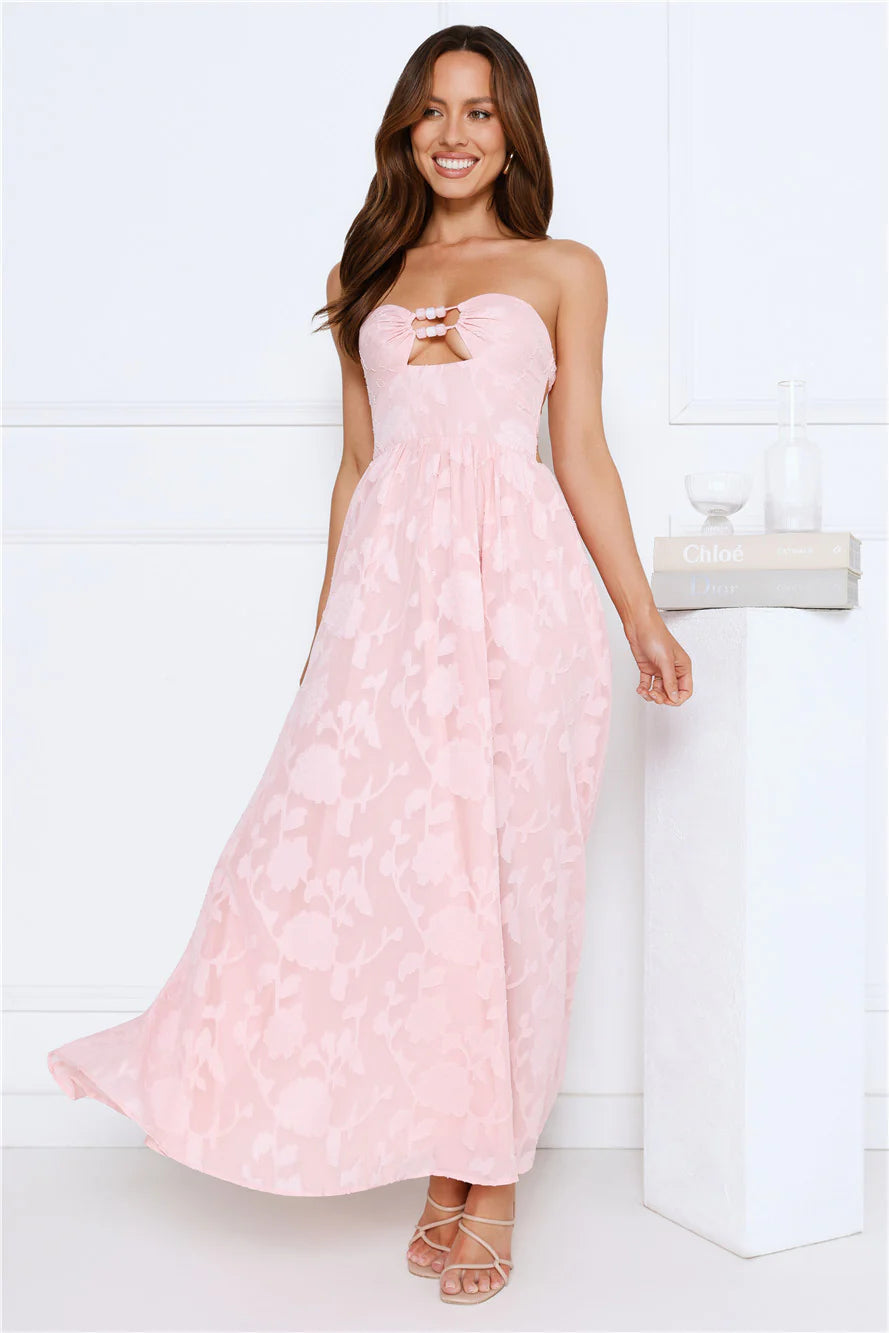 Diva Hour Strapless Maxi Dress Pink