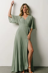 Lilly Wrap Maxi Dress | Dusty Sage