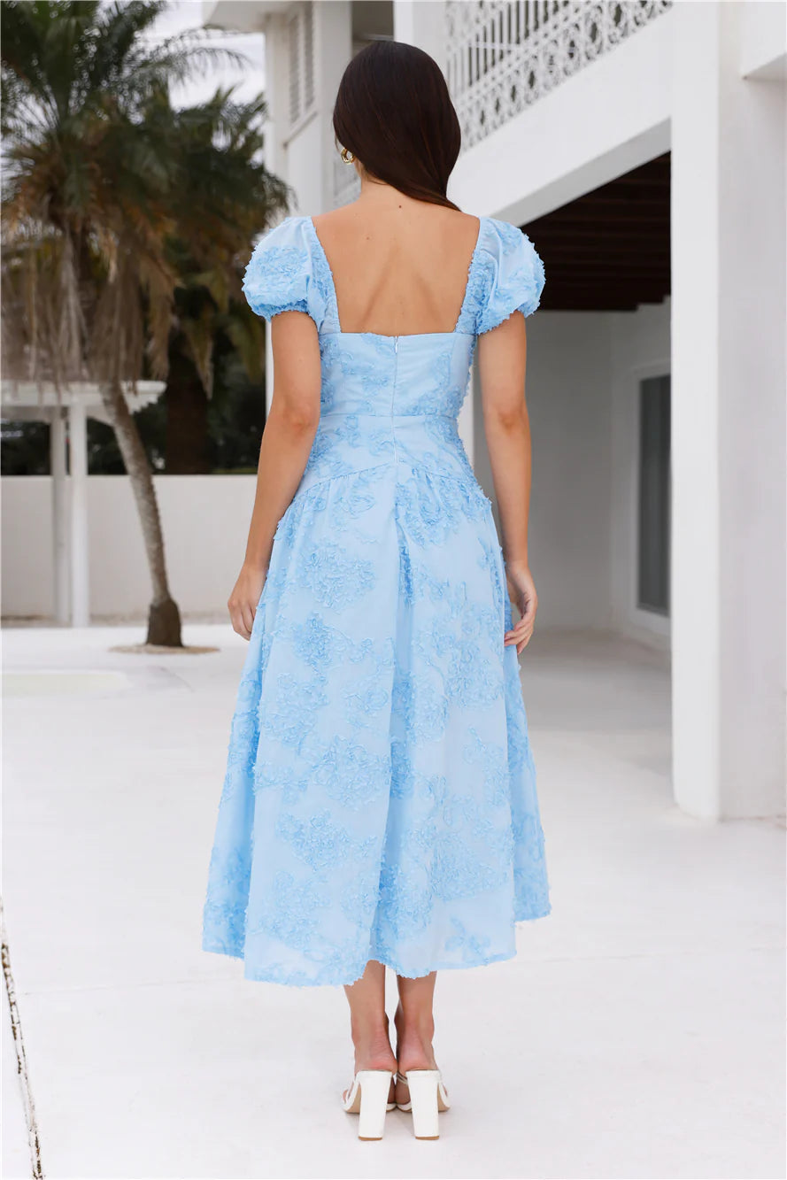 Experience Best Dressed Midi Dress Blue