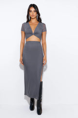 Energy For You Mesh Crop Top Grey