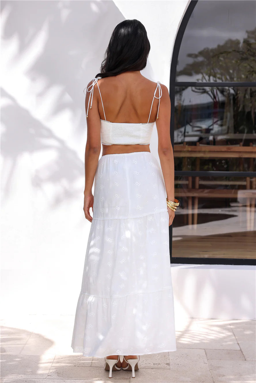 Golden Energy Crop Top White