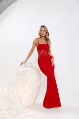 Eyes On The Prize Bandage Glitter Maxi Dress Red
