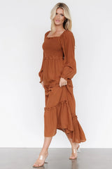 Rowan Tiered Dress | Warm Brown