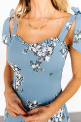Krissy Midi Dress | Dusty Blue Floral