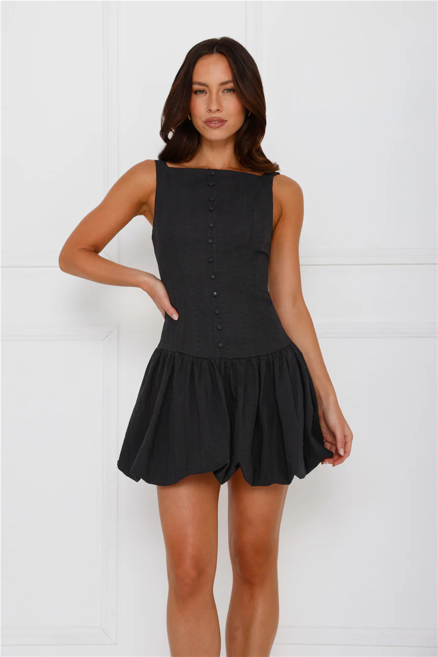 Burst Of Joy Bubble Mini Dress Black