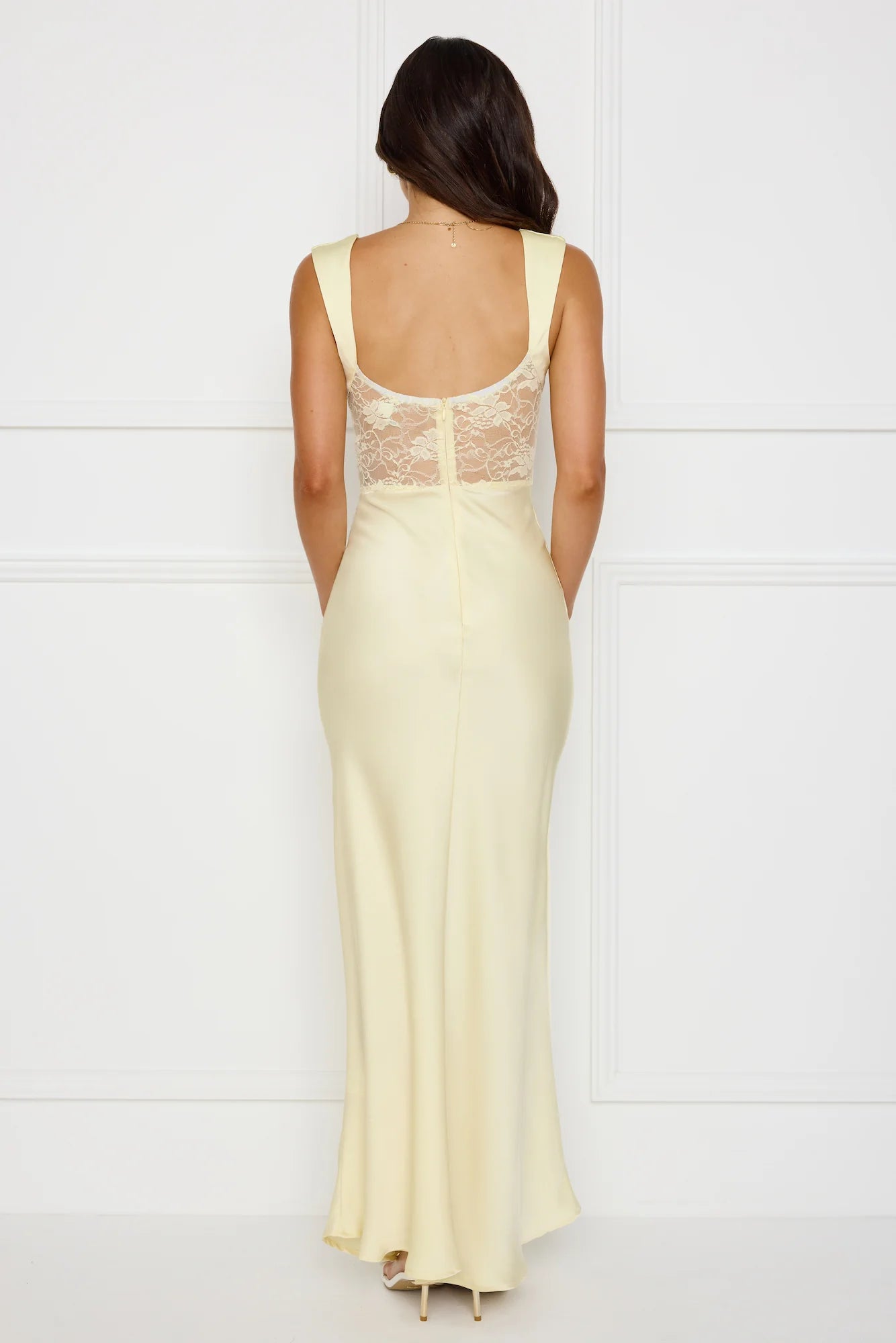 Afterparty Edit Satin Maxi Dress Yellow
