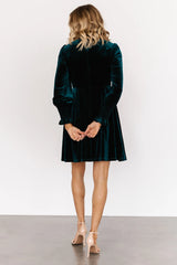 Tina Velvet Short Dress | Emerald