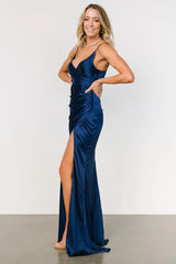 Monet Satin Gown | Navy