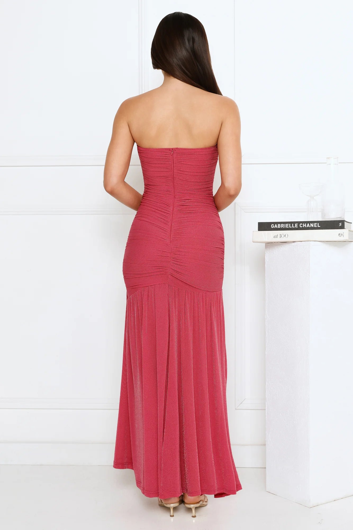 Cocktail Queen Strapless Maxi Dress Pink