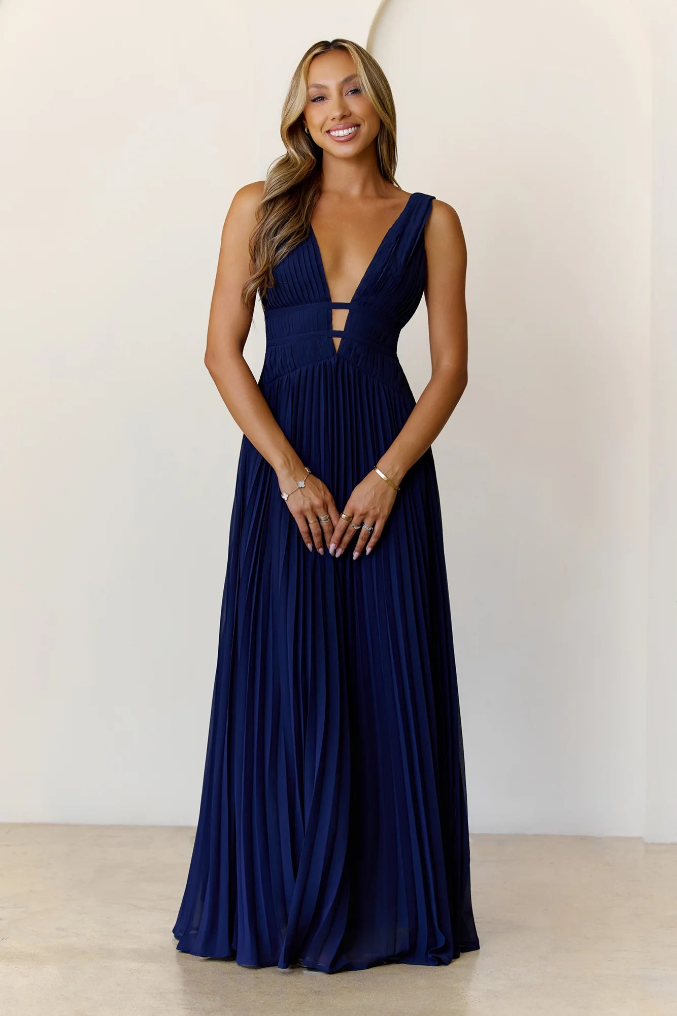 Elegant Vision Maxi Dress Navy
