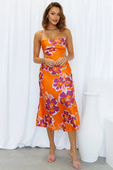 Flower Picking Maxi Dress Orange