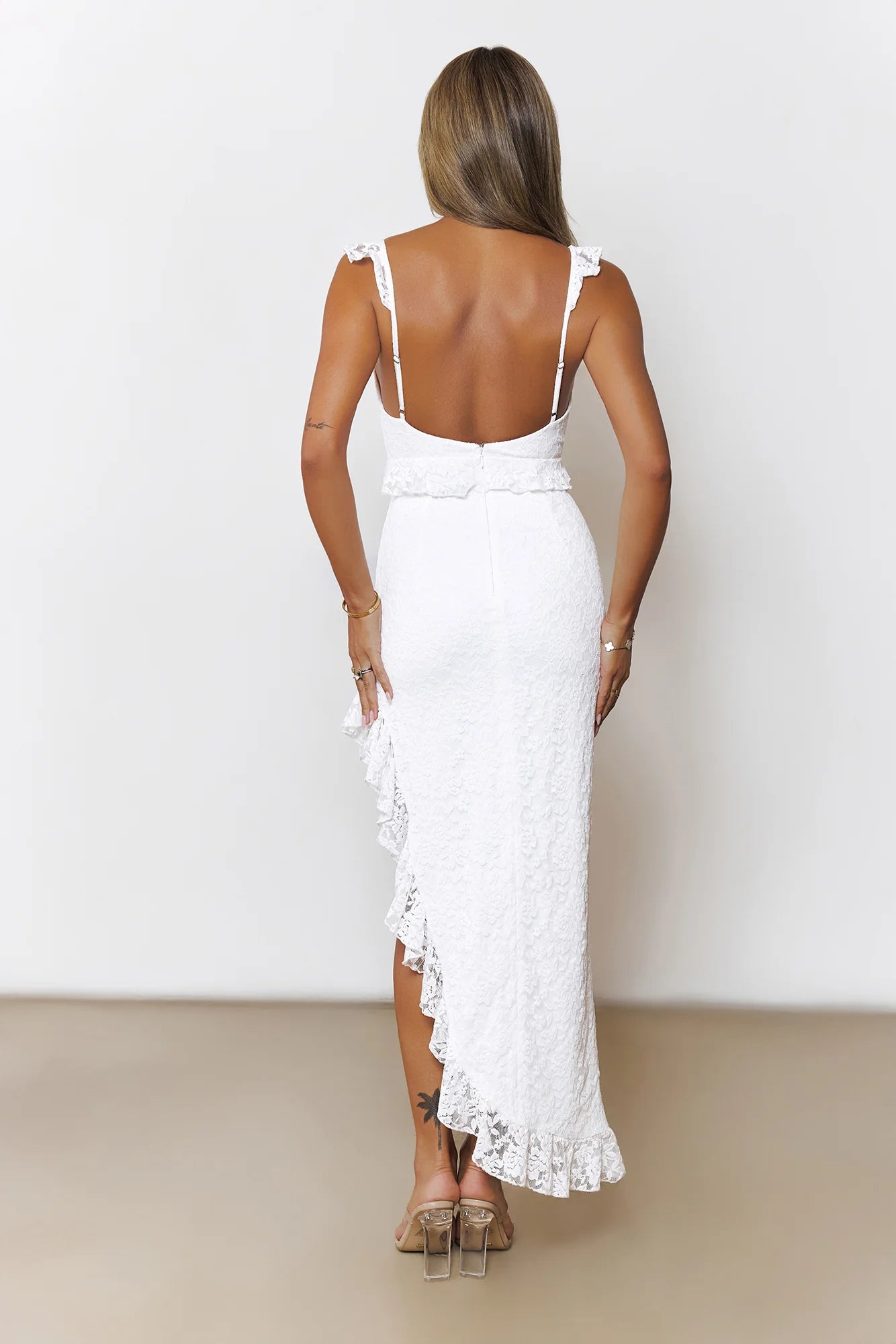 Enchanted By You Lace Midi Dress White