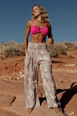 Malta Smocked Waist Pants | Sand + White