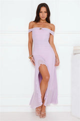 Dream Kiss Off Shoulder Maxi Dress Purple