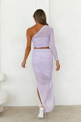Goals Girl Mesh Midi Skirt Lilac