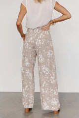 Malta Smocked Waist Pants | Sand + White