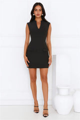 Work Muse Mini Dress Black